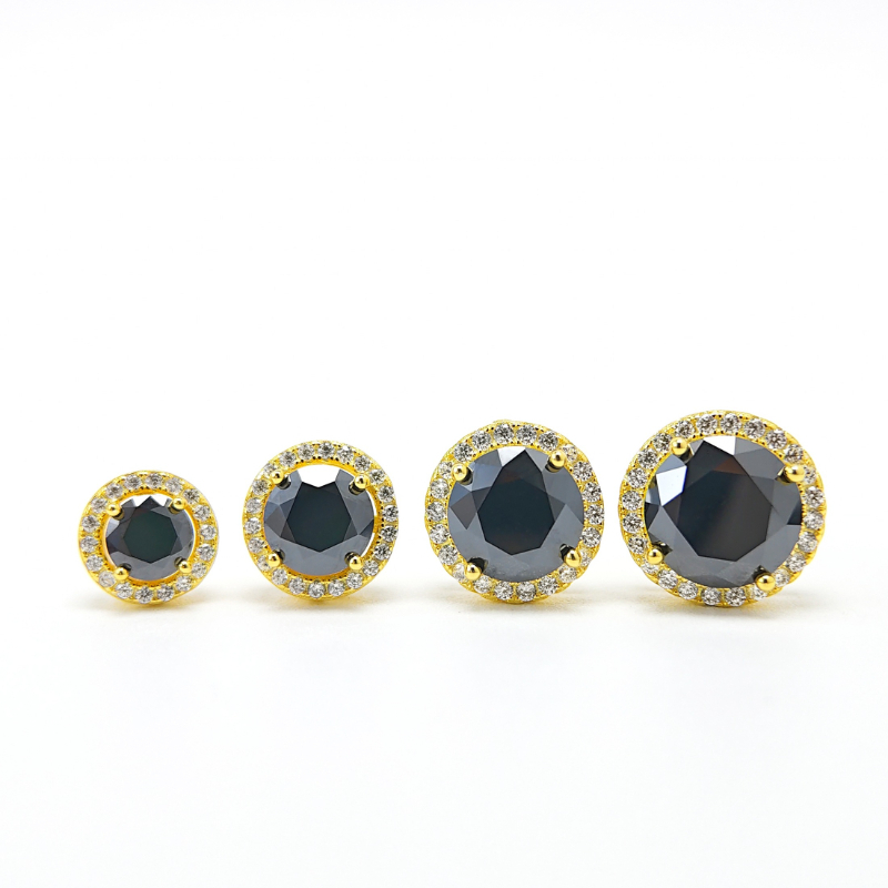 Women's 0.5/1/2/3 Carat Charming Black Moissanite Stud Earrings